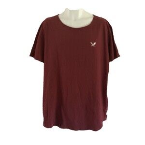 DISTORTED PEOPLE BARBER & BUTCHER BLADES CUTTED NECK RED T-SHIRT MEN’S XXL NWT